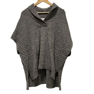 Cotton Country Parkhurst L XL Shawl Collar Chunky Cable Knit Sweater Poncho